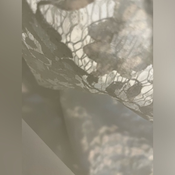 Adrianna Papell Womens Ruffle Cuff Sleeve Lace Cream Cocktail Dress  Sz 10 NWT - Picture 8 of 15